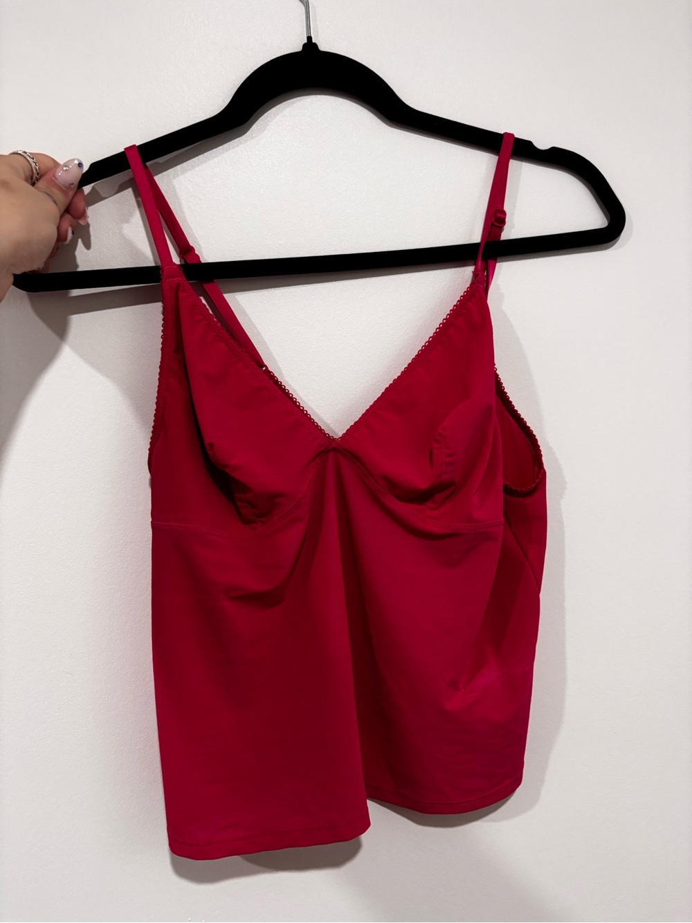Urban Outfitters Deep Pink V‑Neck Satin Cami